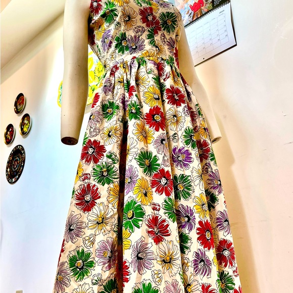 VINTAGE 1950S SAKS FIFTH AVENUE COTTON DRESS-GORGEOUS-S - Picture 2 of 6